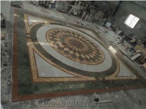 Decorative Entry Floor Inlays Waterjet Marble Medallions
