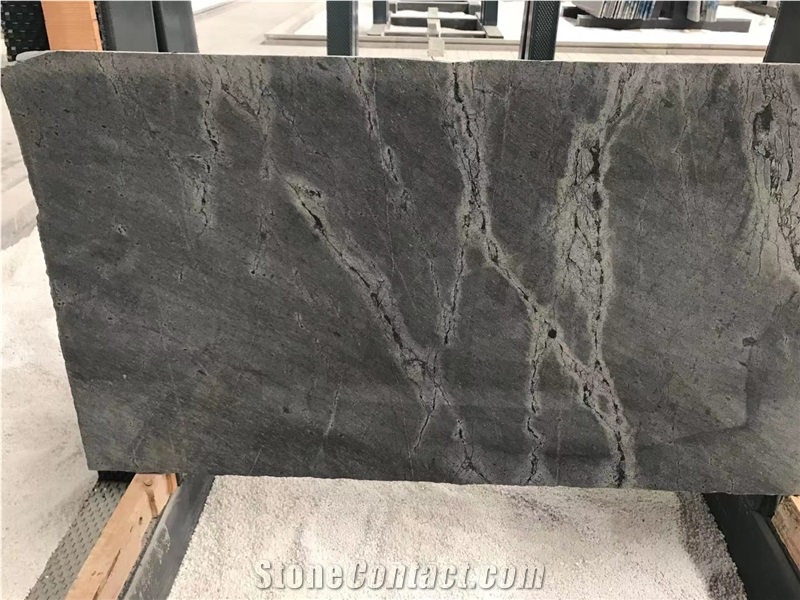 High Polished Milk Way Green Grey Marble Slabs