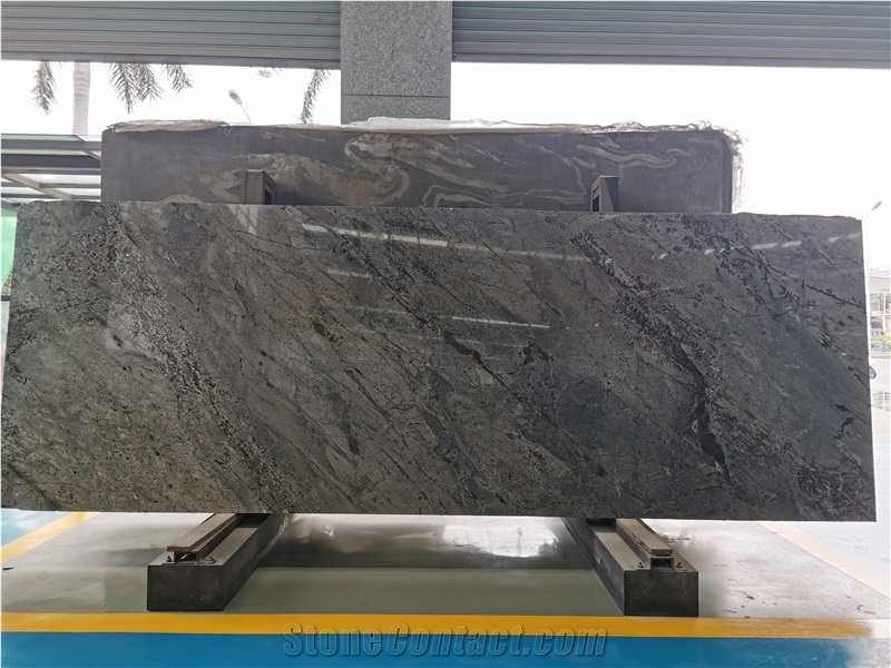 High Polished Milk Way Green Grey Marble Slabs