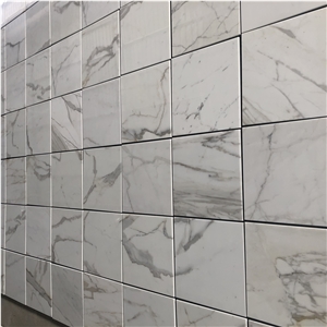 Indoor Calacatta White With Gold Marble Floor Tiles