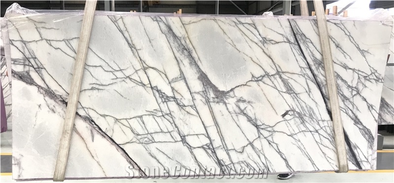 Lilac Purple Marble Tiles & Slabs With White Veins