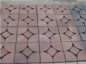 Polished Grey Basalt With Natural Split Tile, Wall Mosaic