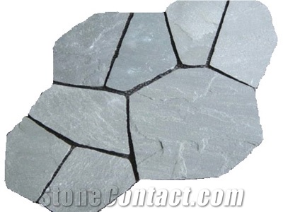Polished Grey Basalt With Natural Split Tile, Wall Mosaic
