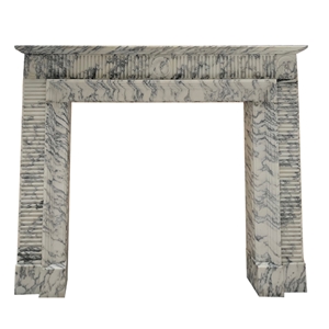 Polished Italian Arabescato White Marble Fireplace Mantel Polished Italian Arabescato White Marble Fireplace Mantel