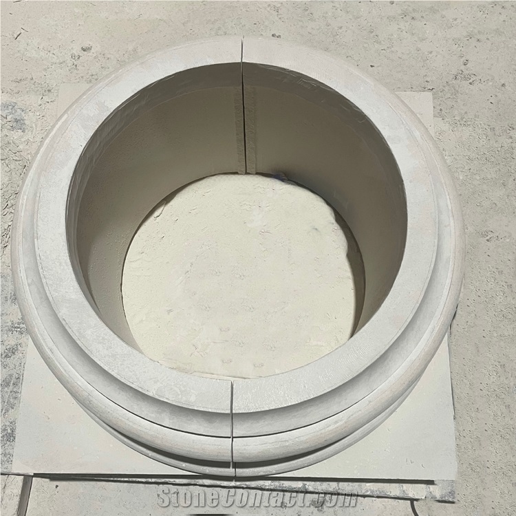 Portugal Beige Limestone Stones Sculptured Column