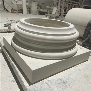 Portugal Beige Limestone Stones Sculptured Column