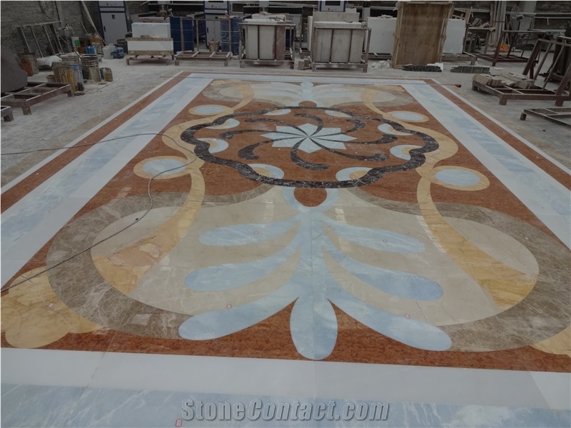 Round Pebble Mosaic Carpet Medallion Tile Flooring