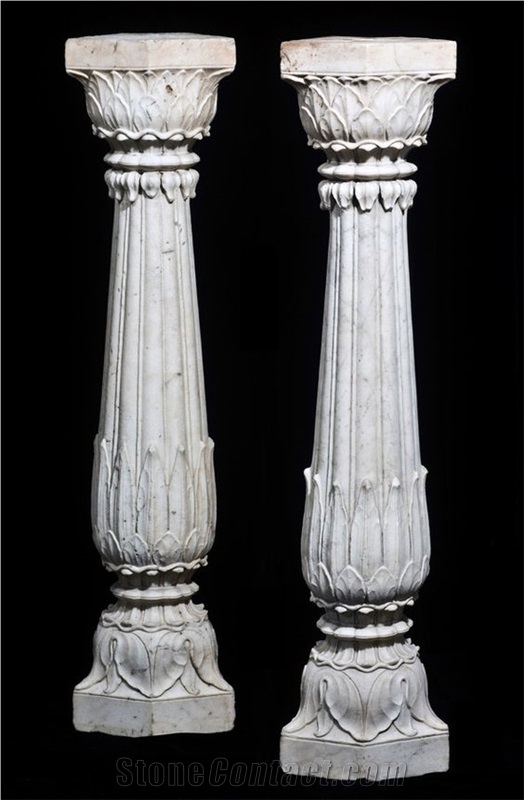 Stone Pillar Marble Carved Column For Project