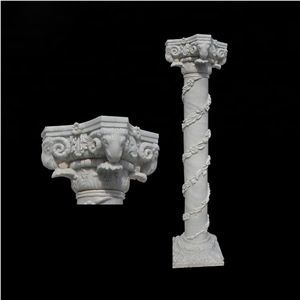 Stone Pillar Marble Carved Column For Project