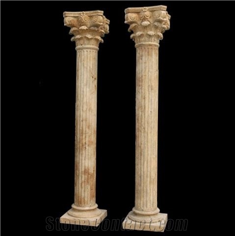 Stone Pillar Marble Carved Column For Project