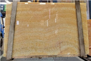 Translucent Golden Honey Wooden Sheet Onyx Slabs
