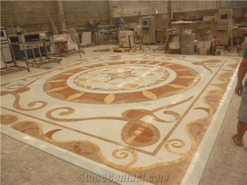 Unique Art Mixed Marble Water Jet With High Quality