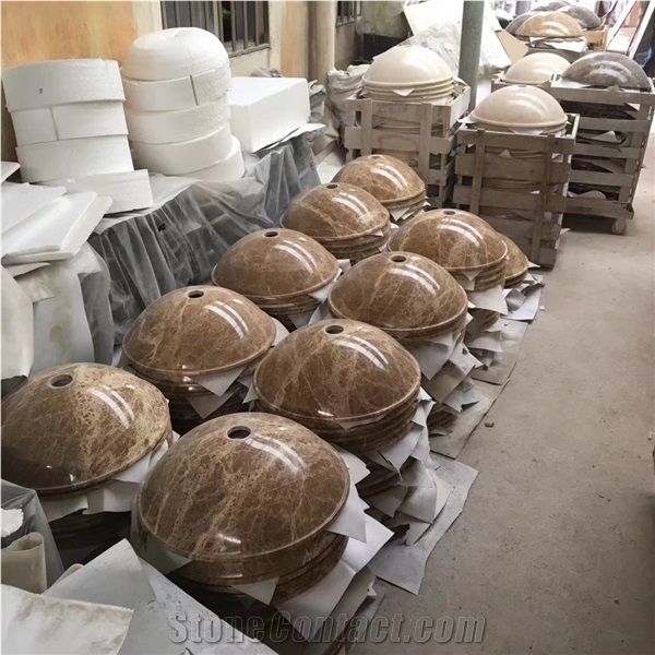 Vessel Sink Beige Travertine For Home Decoration