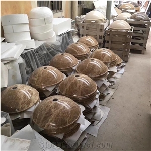 Vessel Sink Beige Travertine For Home Decoration
