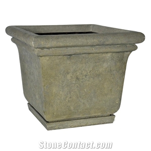 White Decorative Garden Large Square Marble Flowerpot