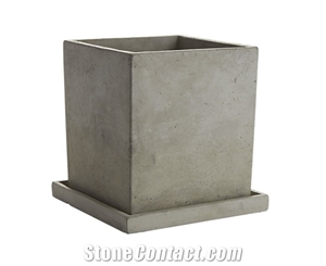 White Decorative Garden Large Square Marble Flowerpot