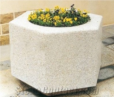 White Decorative Garden Large Square Marble Flowerpot