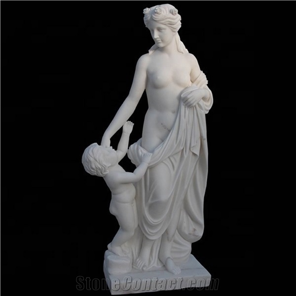 White Marble Life Size Lady Floor Statue Sculpture