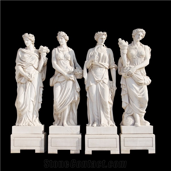 White Marble Life Size Lady Floor Statue Sculpture