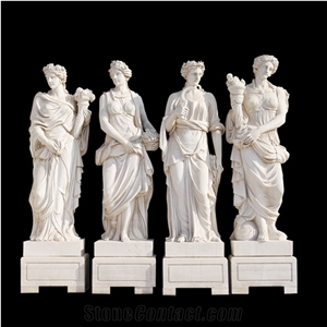White Marble Life Size Lady Floor Statue Sculpture