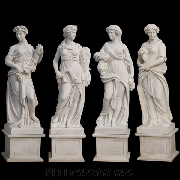 White Marble Life Size Lady Floor Statue Sculpture