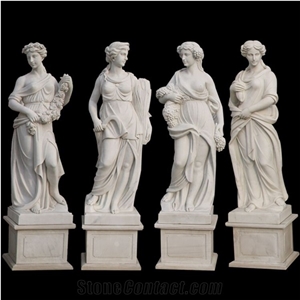White Marble Life Size Lady Floor Statue Sculpture