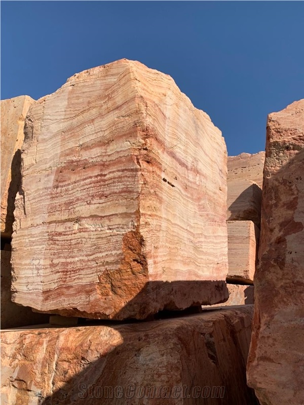 Classic Pink Travertine Blocks