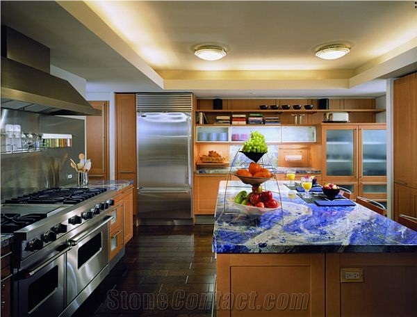 Azul Bahia Granite Imported Stone Lobby Floor Tiles