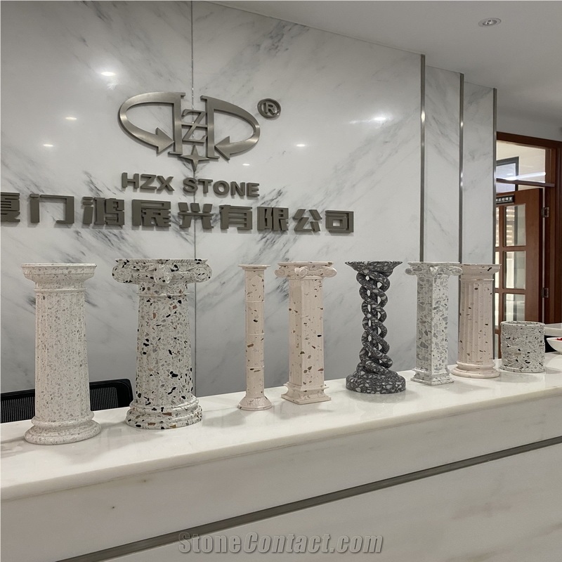 Terrazzo Stone Roman Column Pillars Hollow Column For Indoor