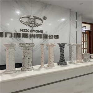 Terrazzo Stone Roman Column Pillars Hollow Column For Indoor