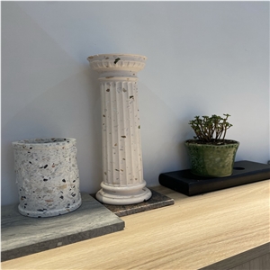 Terrazzo Stone Roman Column Pillars Hollow Column For Indoor