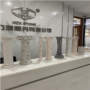Terrazzo Stone Roman Column Pillars Hollow Column For Indoor