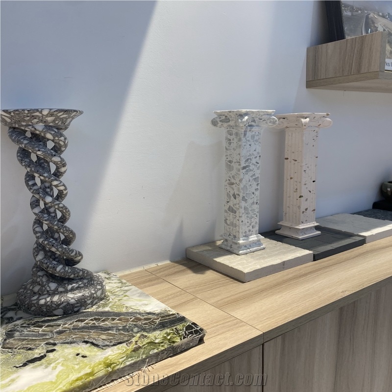 Terrazzo Stone Roman Column Pillars Hollow Column For Indoor