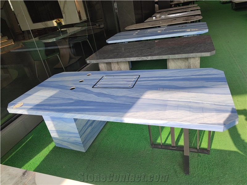 Azul Macaubas Dining Tables Made Of Sintered Stone Panels