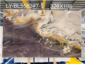 Aquarella Natural Quartzie Lilac Color Big Slabs Bookmatch