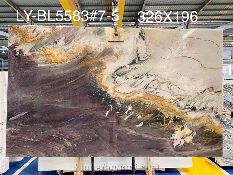 Aquarella Natural Quartzie Lilac Color Big Slabs Bookmatch