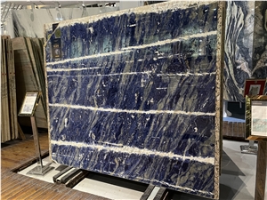 Azul Bahia Blue Luxury Natural Quartize Big Slabs Top Stock