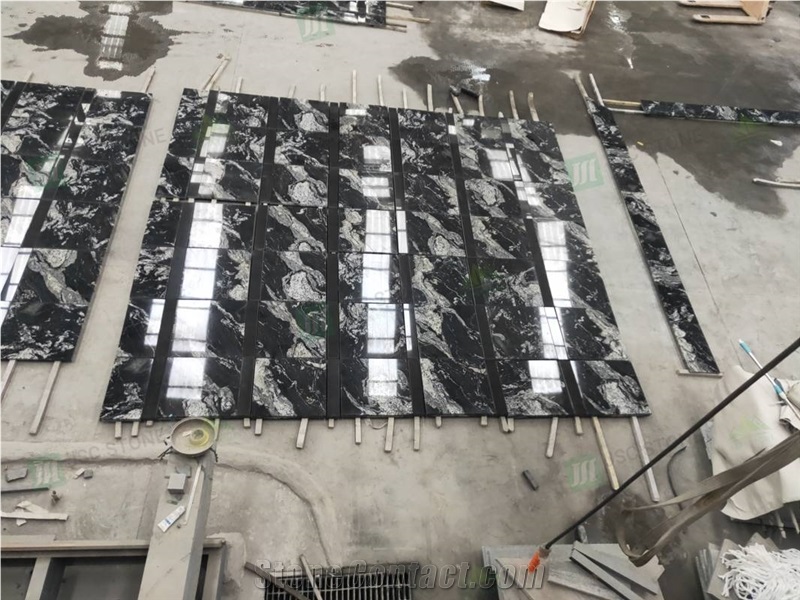 Black And White Royal Ballet Granite Prefabricated Tiles