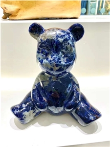 Carving Bear Azul Bahia Natural Quartize Home Decor Product