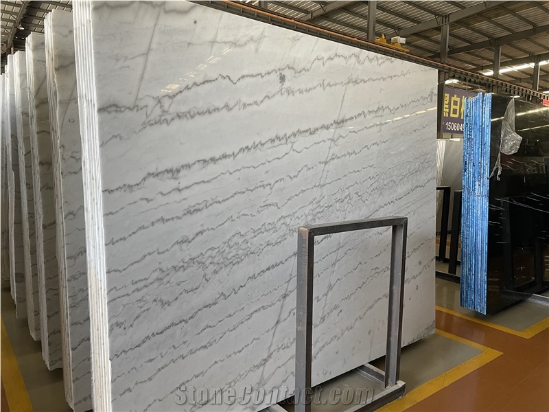 Chinese Bianco Sivec Guangxi White Marble Slabs For Interior