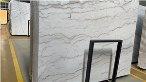 Chinese Bianco Sivec Guangxi White Marble Slabs For Interior