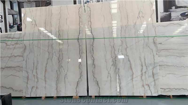 Chinese Bianco Sivec Guangxi White Marble Slabs For Interior