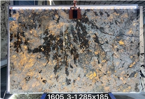 Gold Golden Color Natural Quartzite Silver Fox Backlit Slabs
