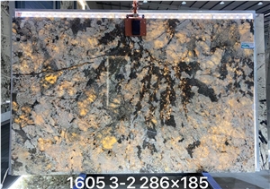 Gold Golden Color Natural Quartzite Silver Fox Backlit Slabs