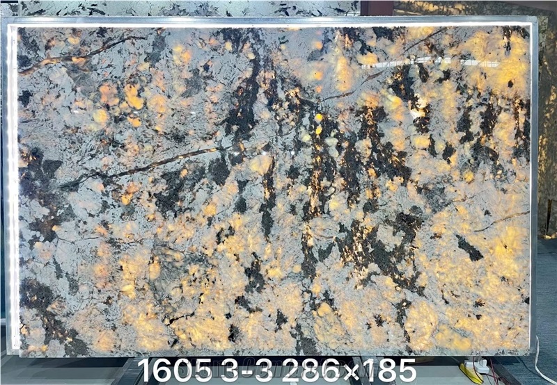 Gold Golden Color Natural Quartzite Silver Fox Backlit Slabs