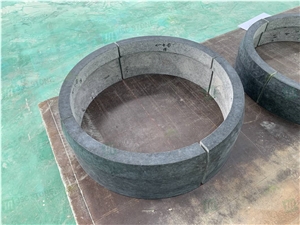 Hollow Round Column Angkor Black Granite Cladding Decoration