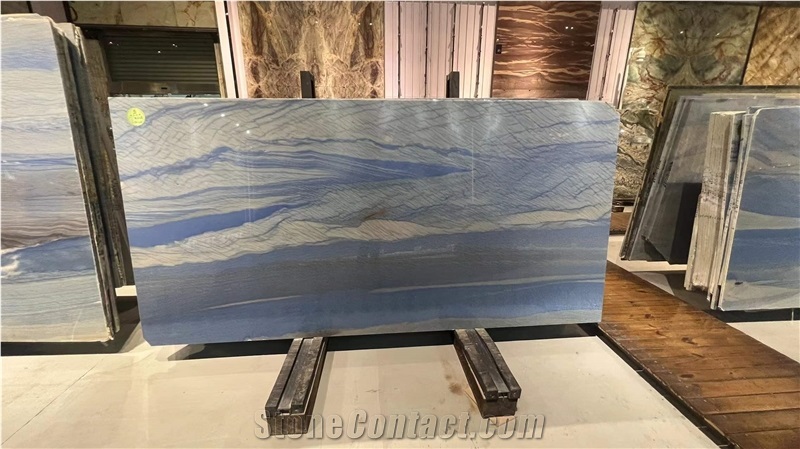 Luxury Jade Blue Sky Slabs For Wall Decoration