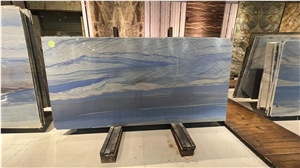 Luxury Jade Blue Sky Slabs For Wall Decoration