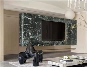 Prada Green Breccia Green Exotic Green Marble Slab Tile