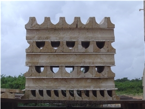 Classic Coral Stone Building Ornaments, Masonry Facade